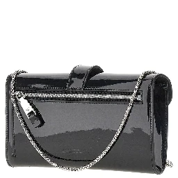 Patent leather clutch with chain