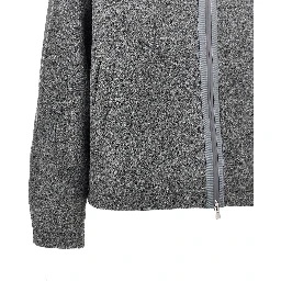 Wool-blend cloth blouson jacket