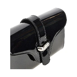 Patent leather clutch with chain