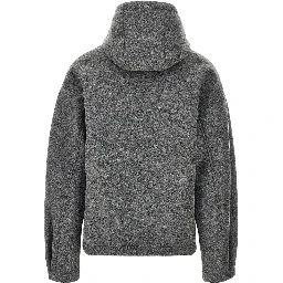 Wool-blend cloth blouson jacket