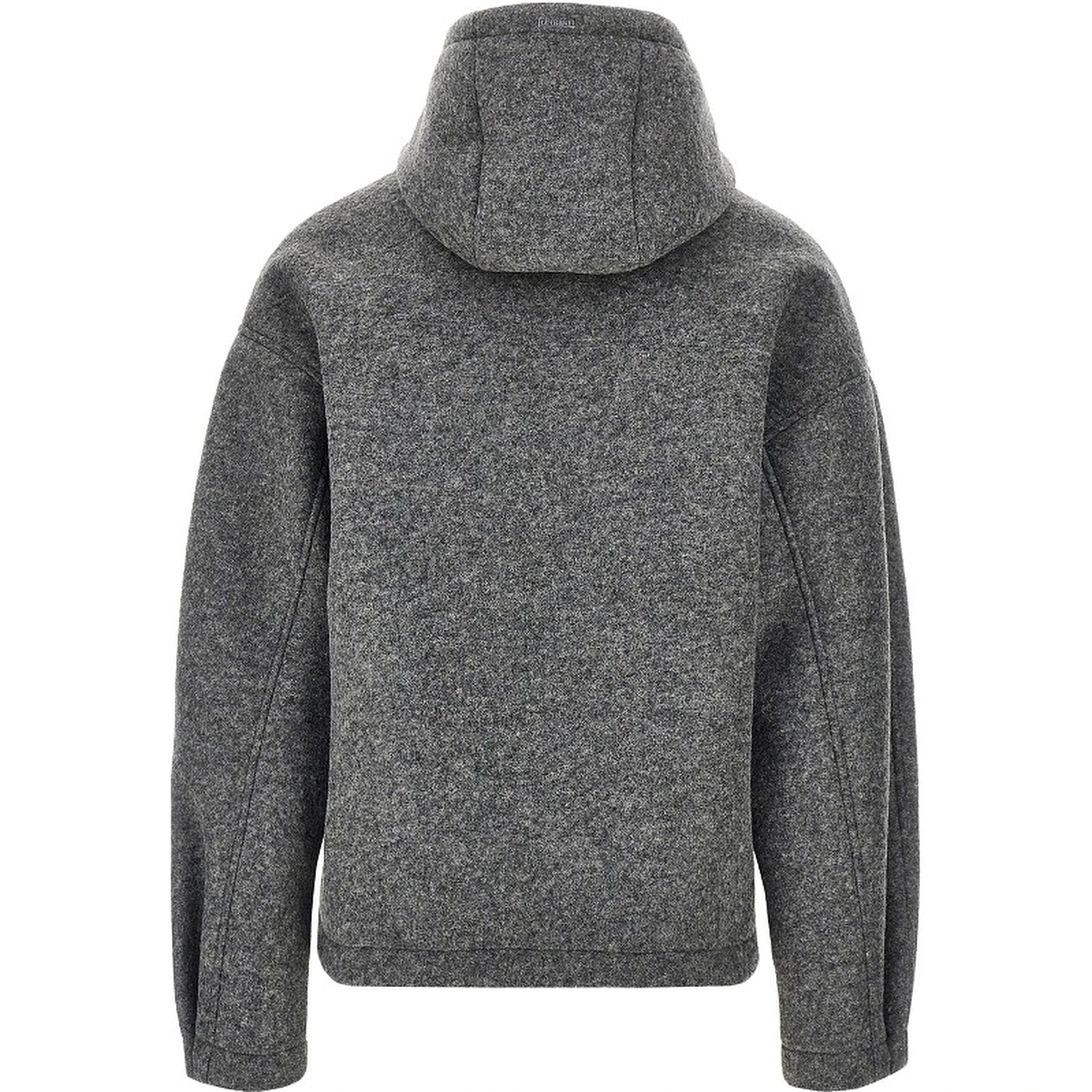 Wool-blend cloth blouson jacket