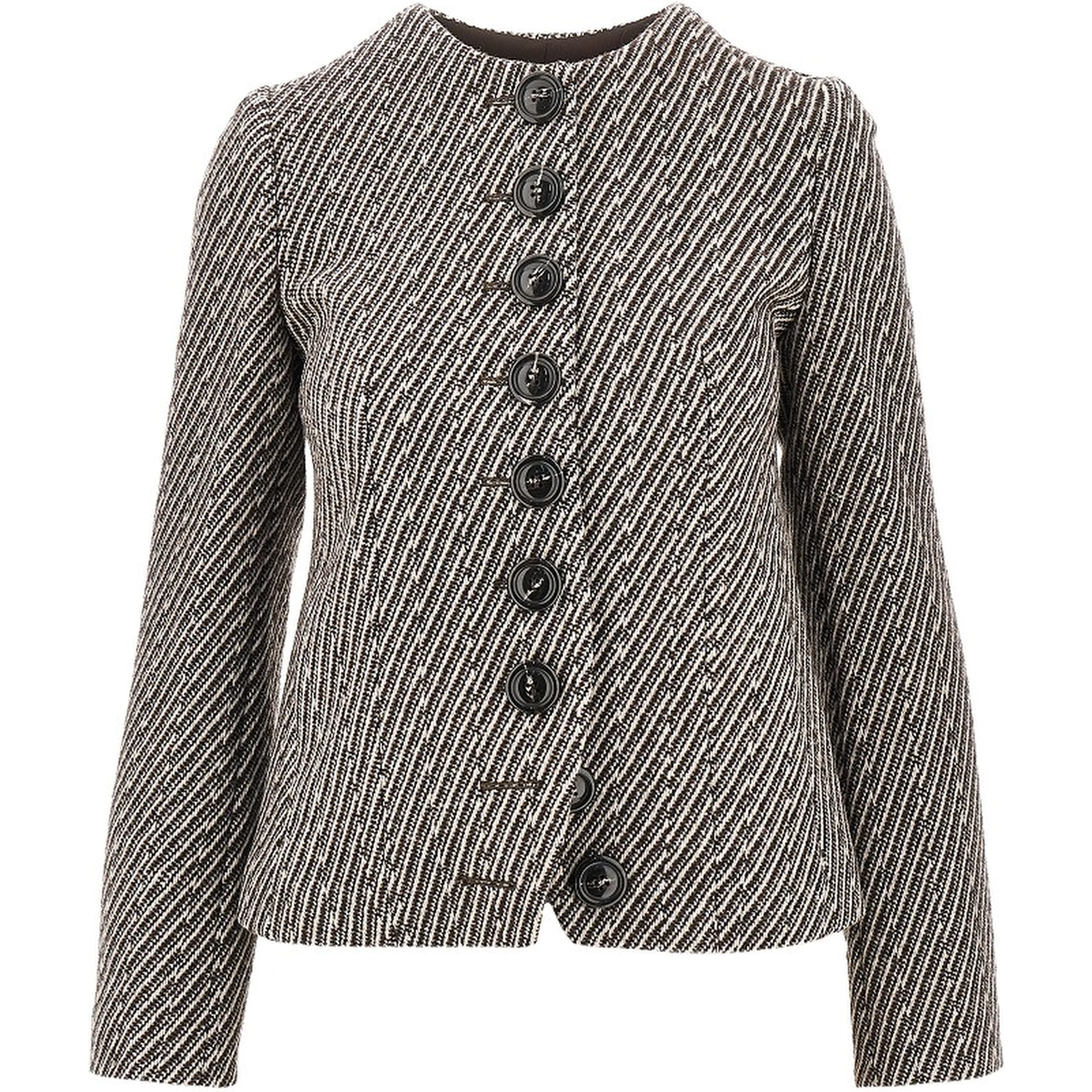 Diagonal striped wool-blend jacket