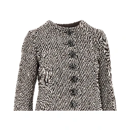 Diagonal striped wool-blend jacket