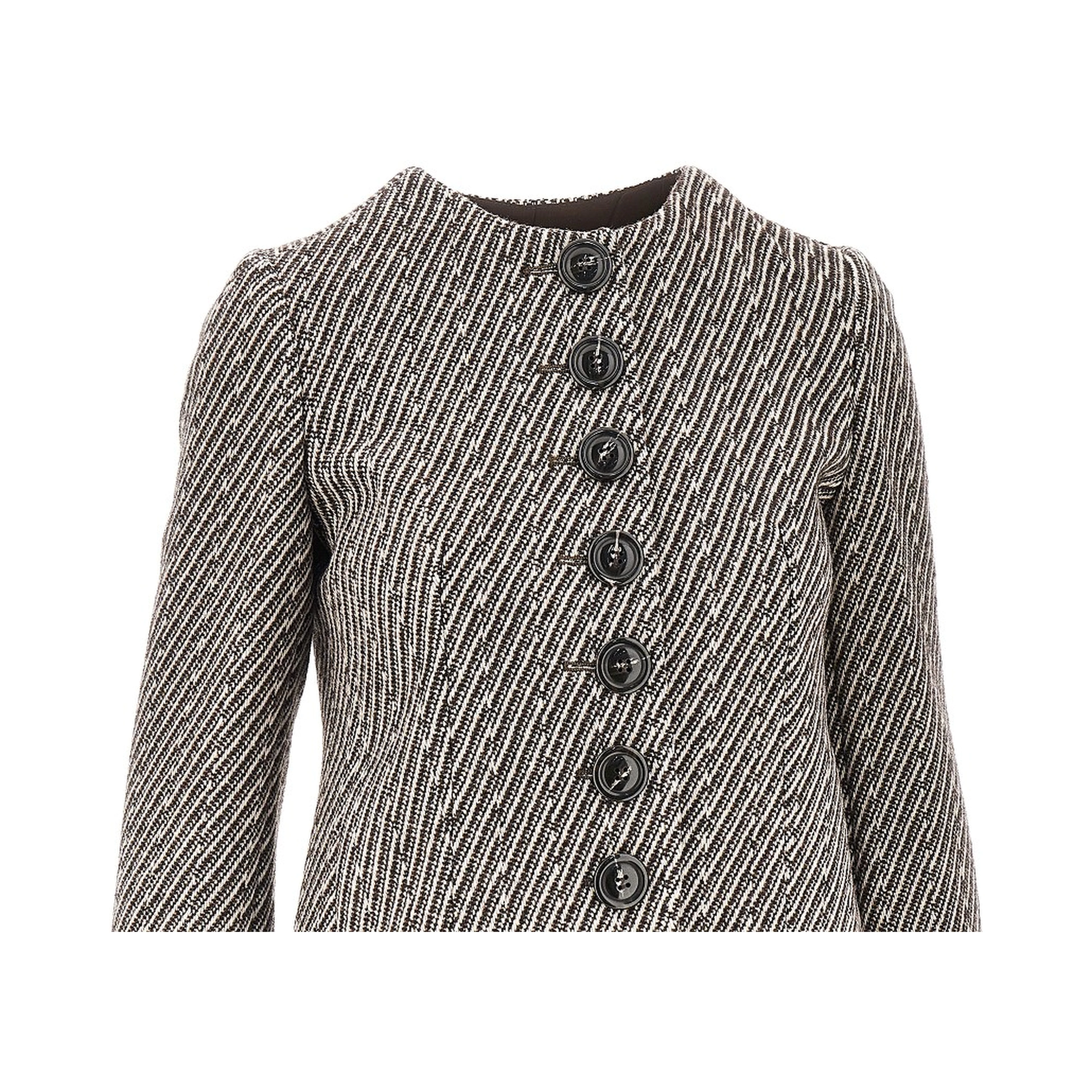 Diagonal striped wool-blend jacket