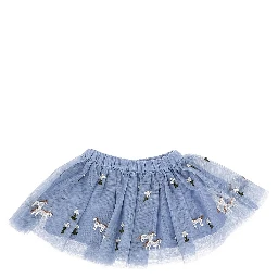 Embroidered tulle mini skirt