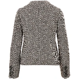 Diagonal striped wool-blend jacket