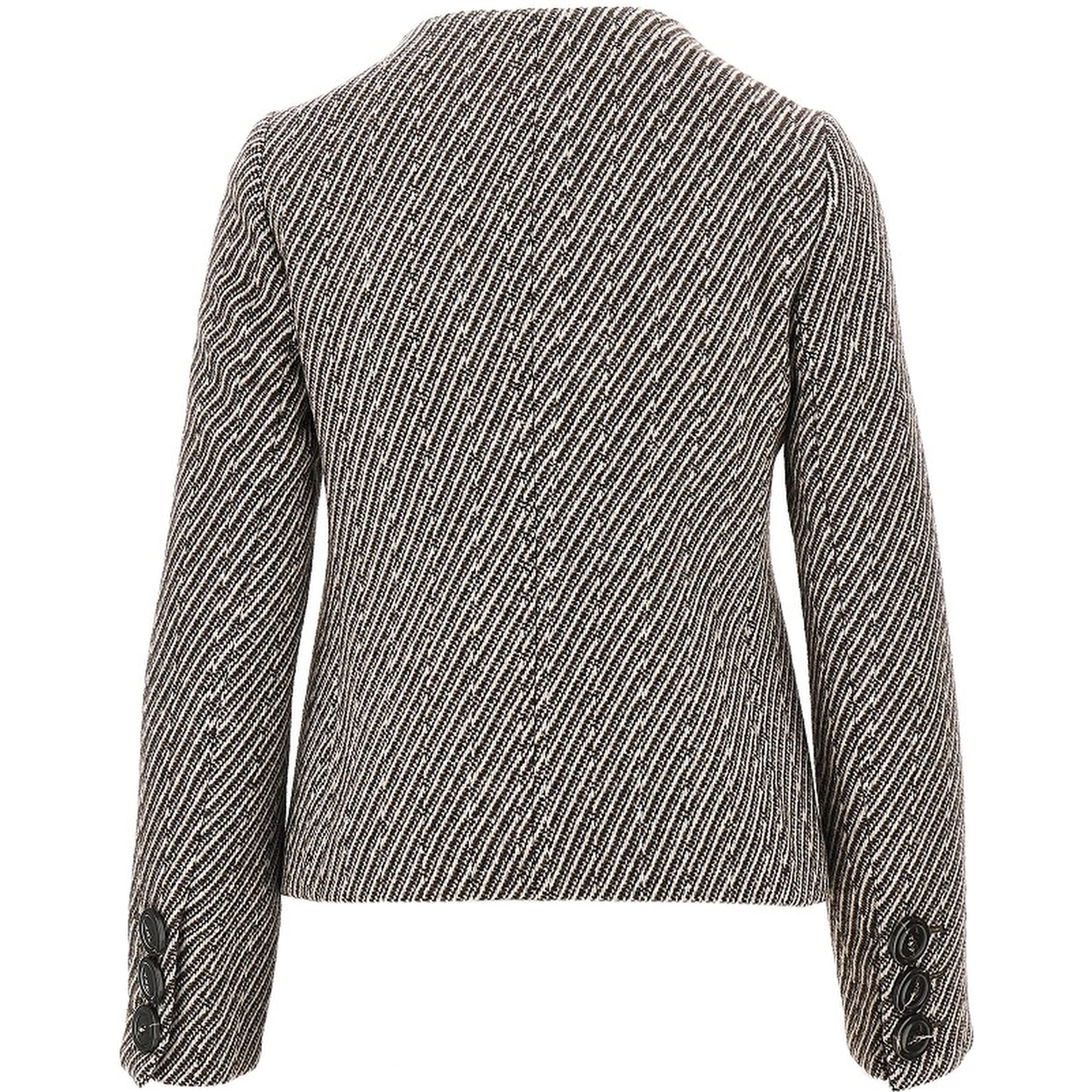 Diagonal striped wool-blend jacket