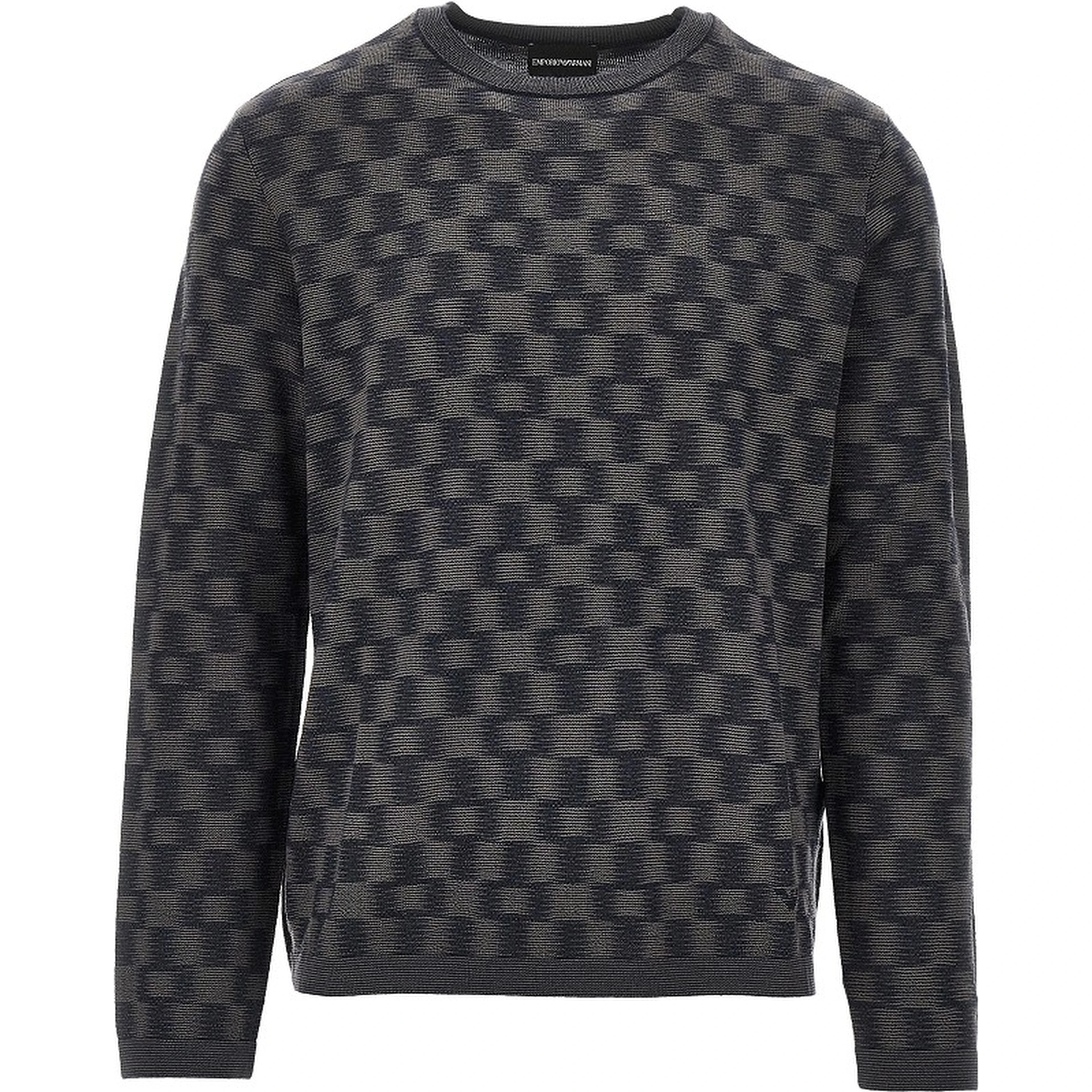Virgin wool sweater with Check motif