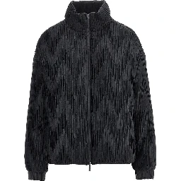 Pleated satin down jacket