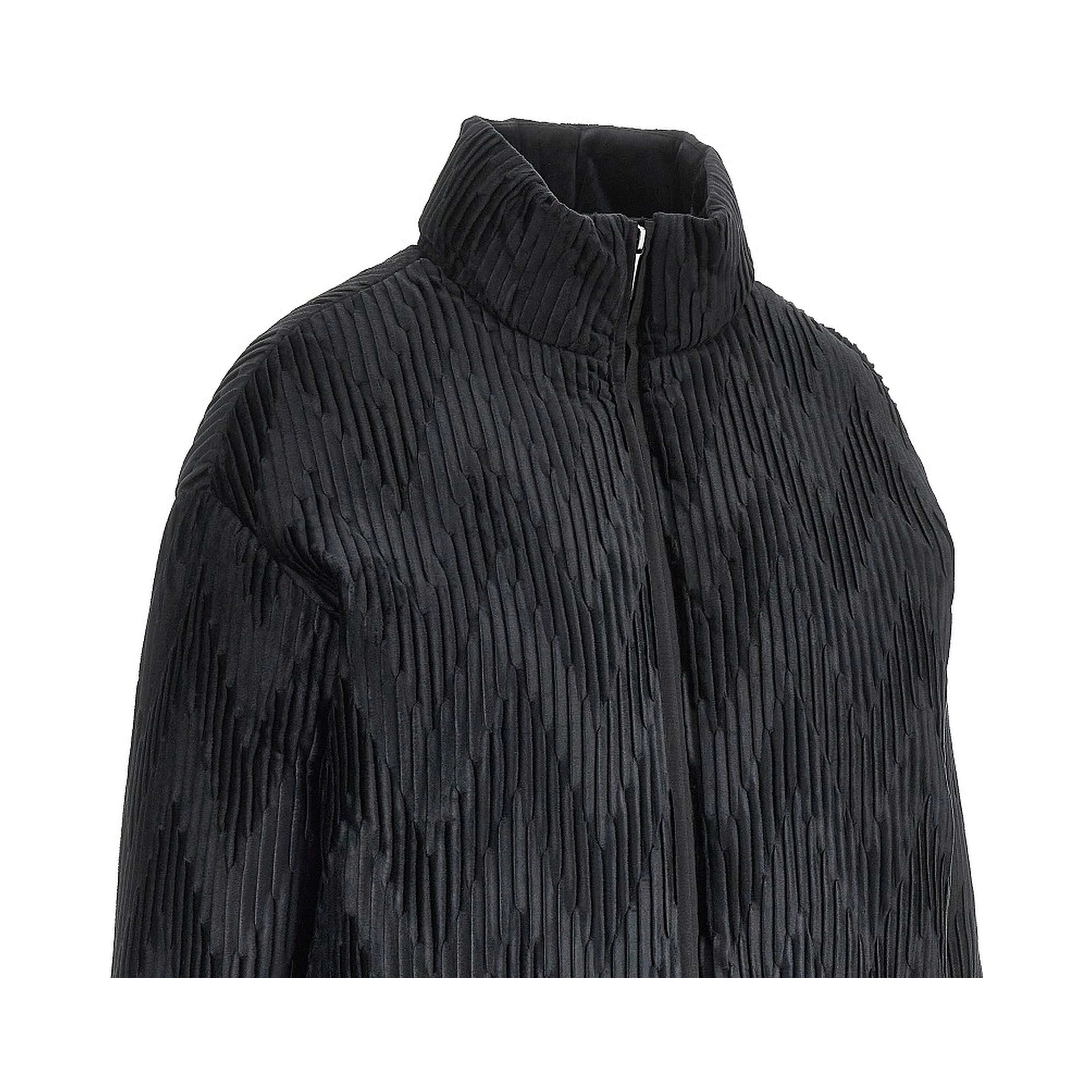 Pleated satin down jacket