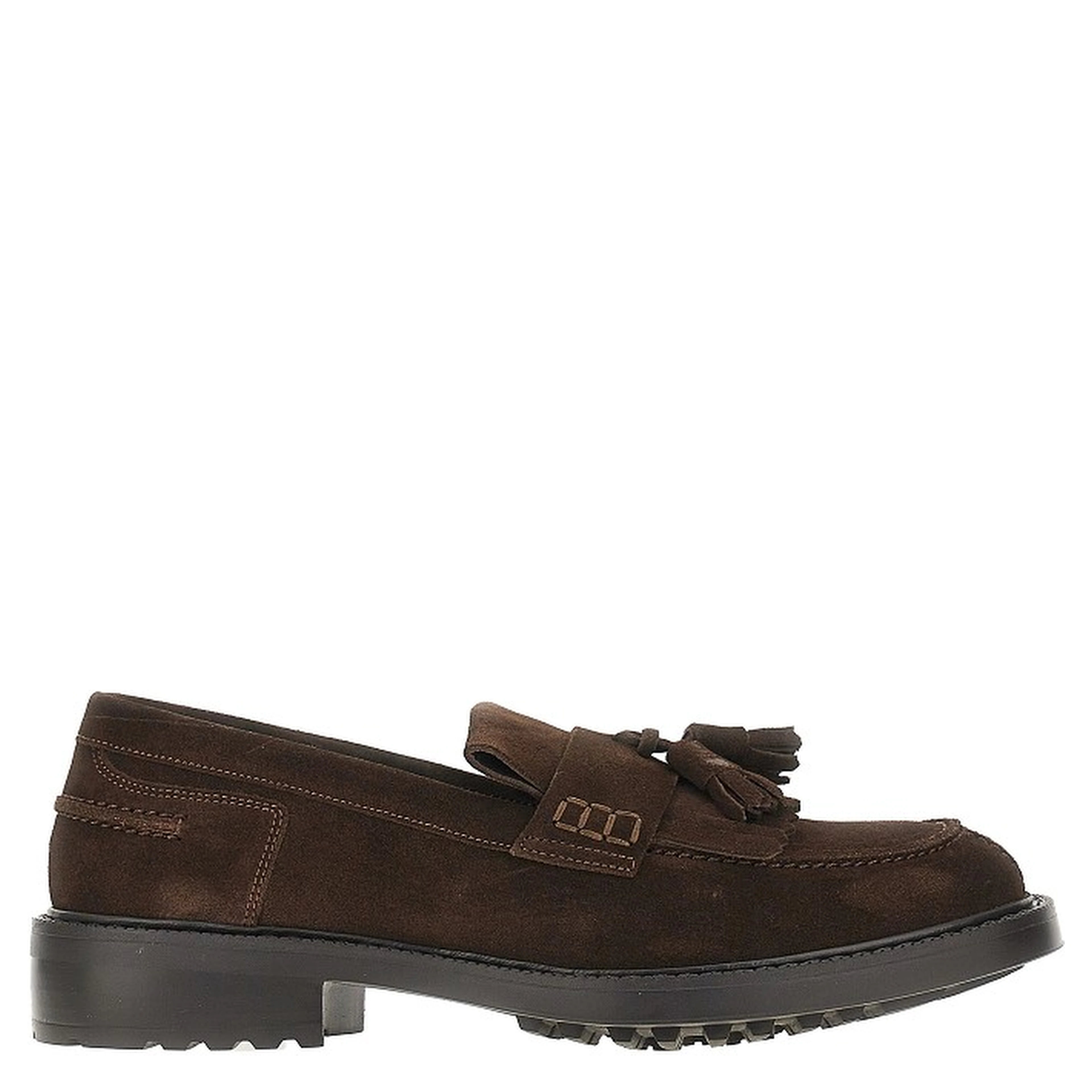 Suede leather loafers with tassels