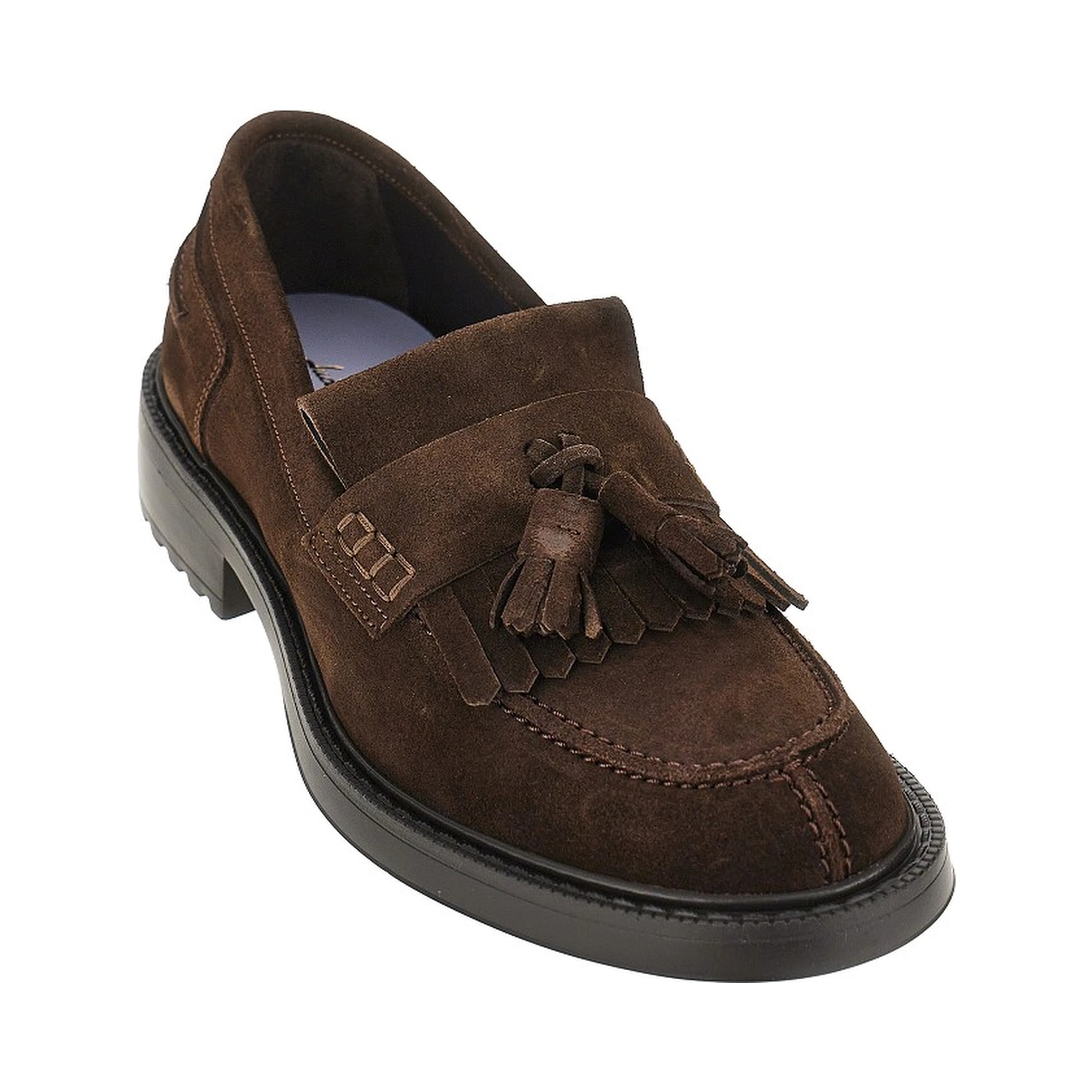 Suede leather loafers with tassels