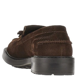 Suede leather loafers with tassels