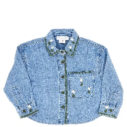 Embroidered denim shirt