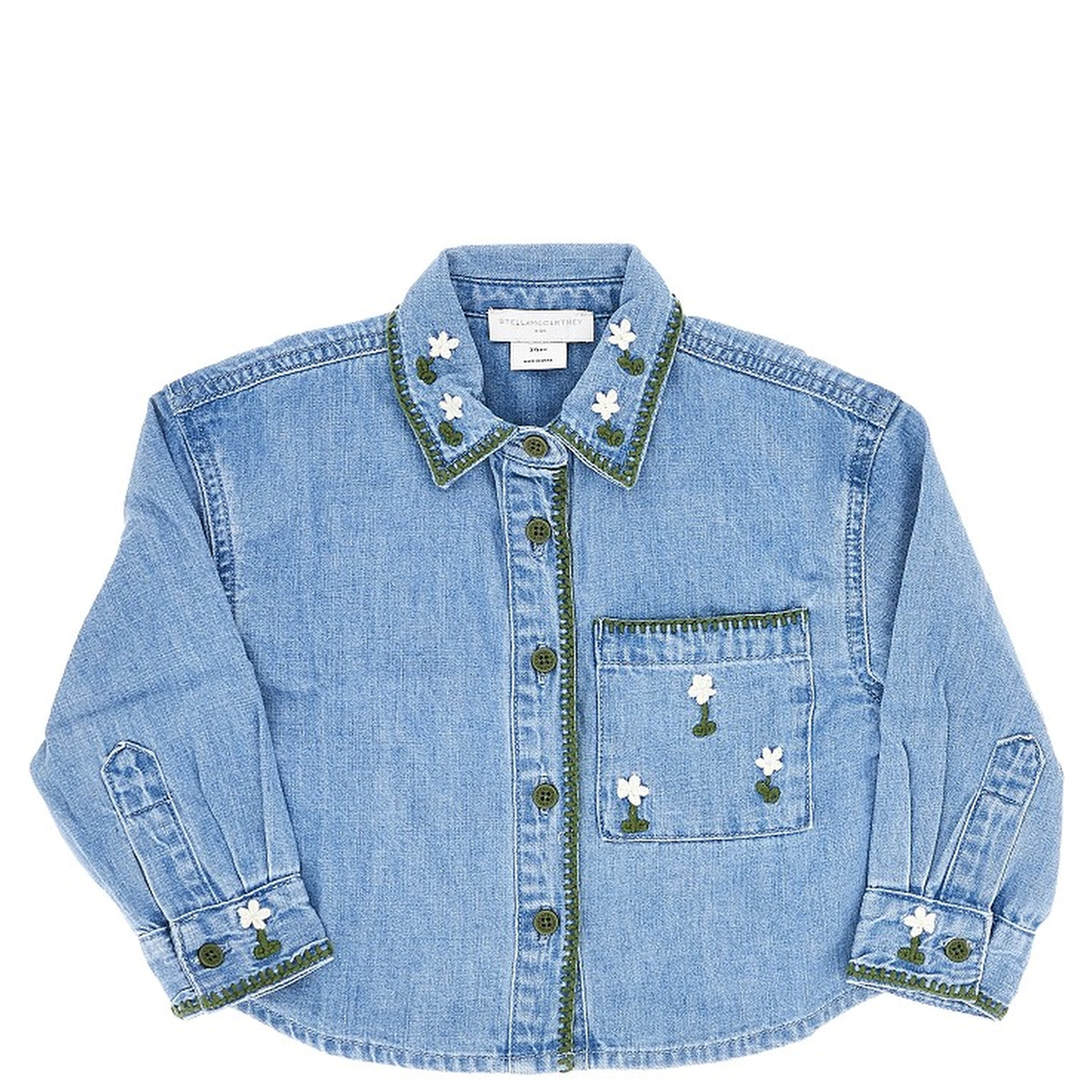 Embroidered denim shirt