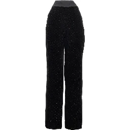 Lurex polka-dot velvet pants