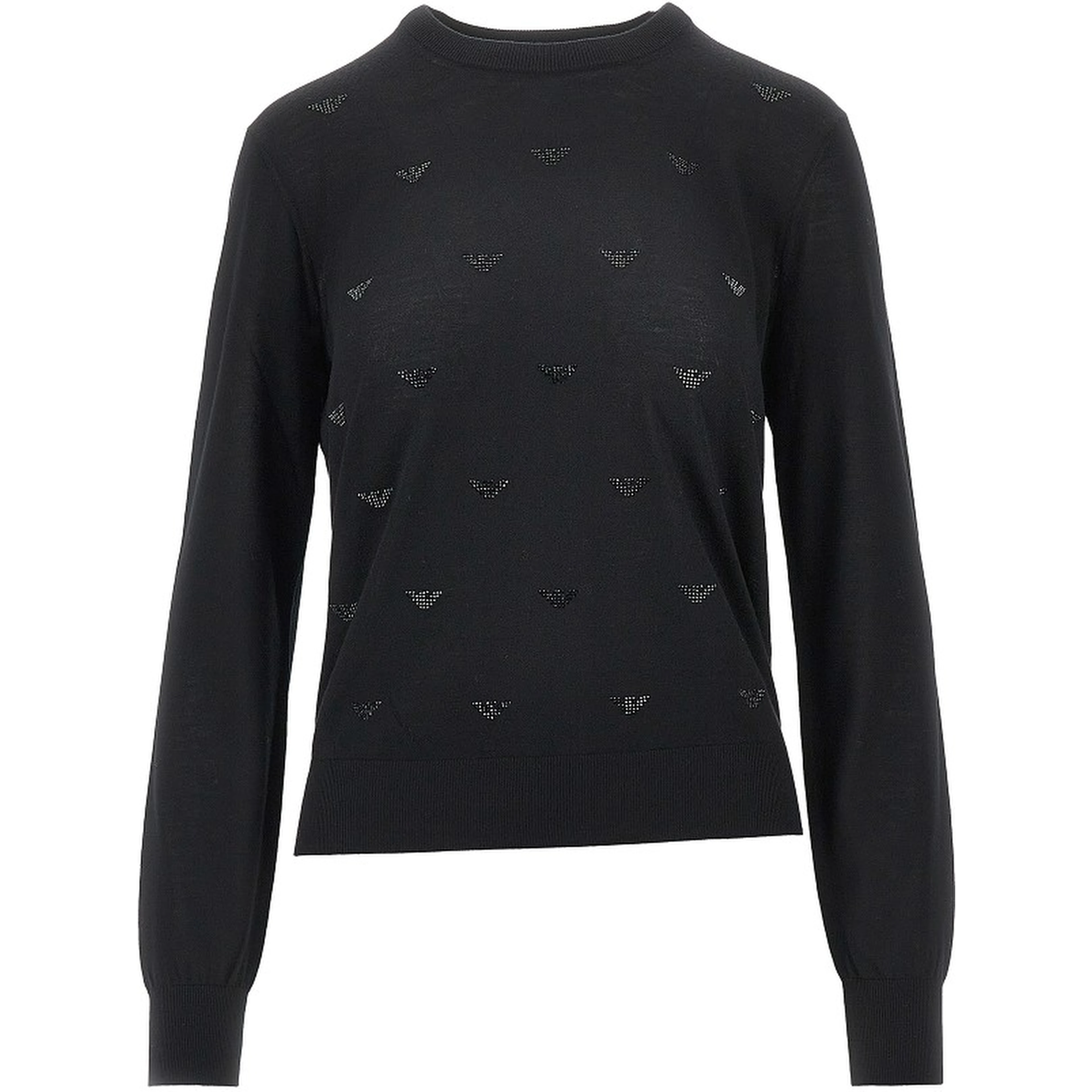 Strass Eagle motif wool sweater