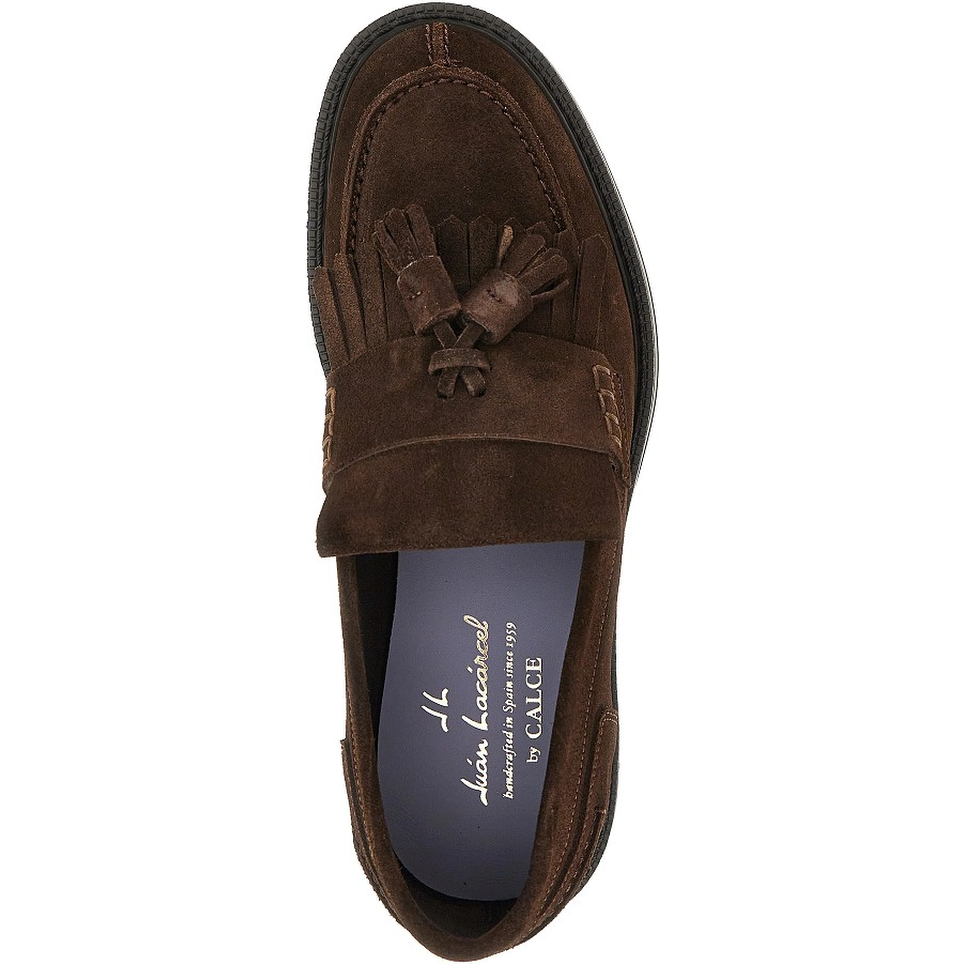Suede leather loafers with tassels