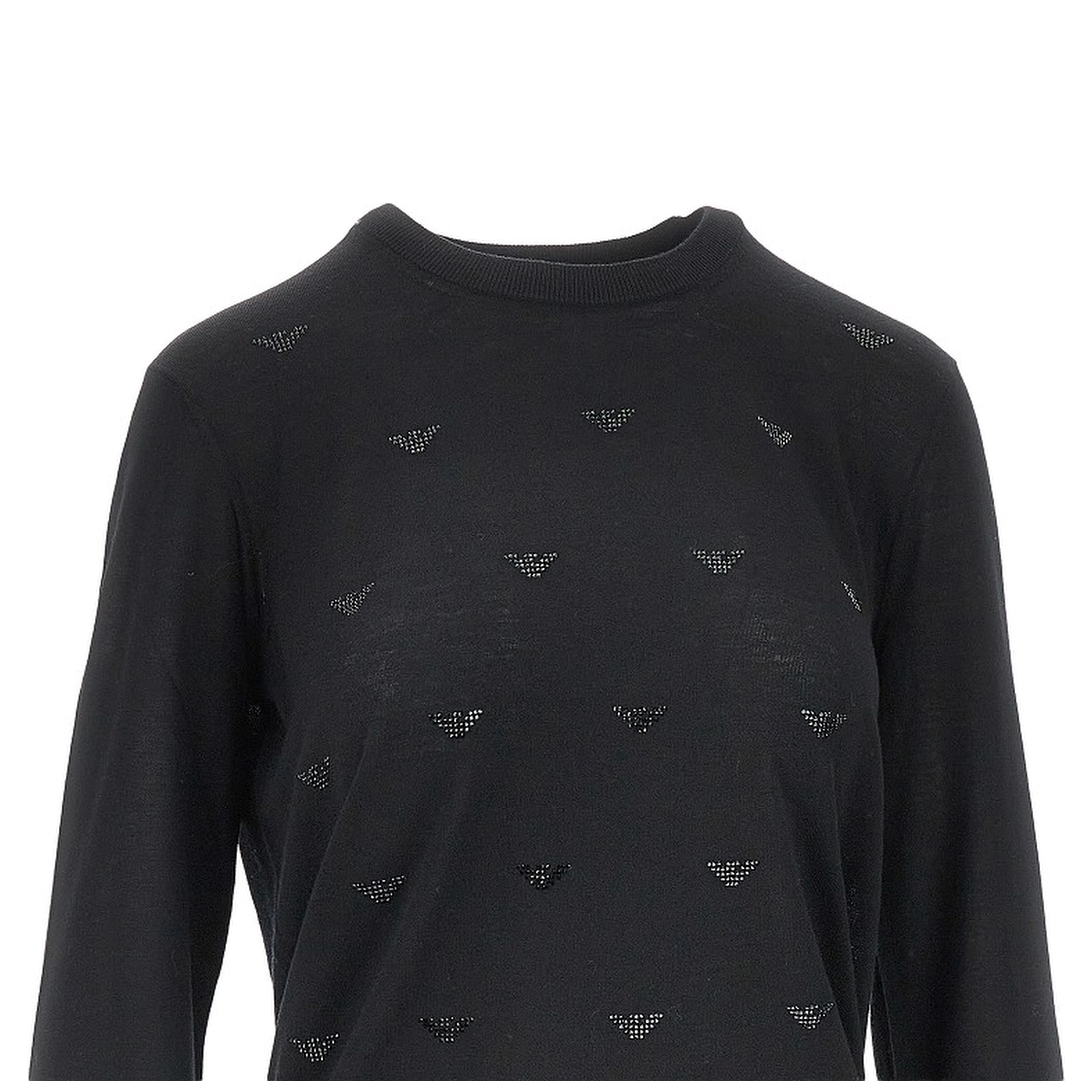 Strass Eagle motif wool sweater