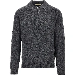 Upcycled cashmere polo sweater