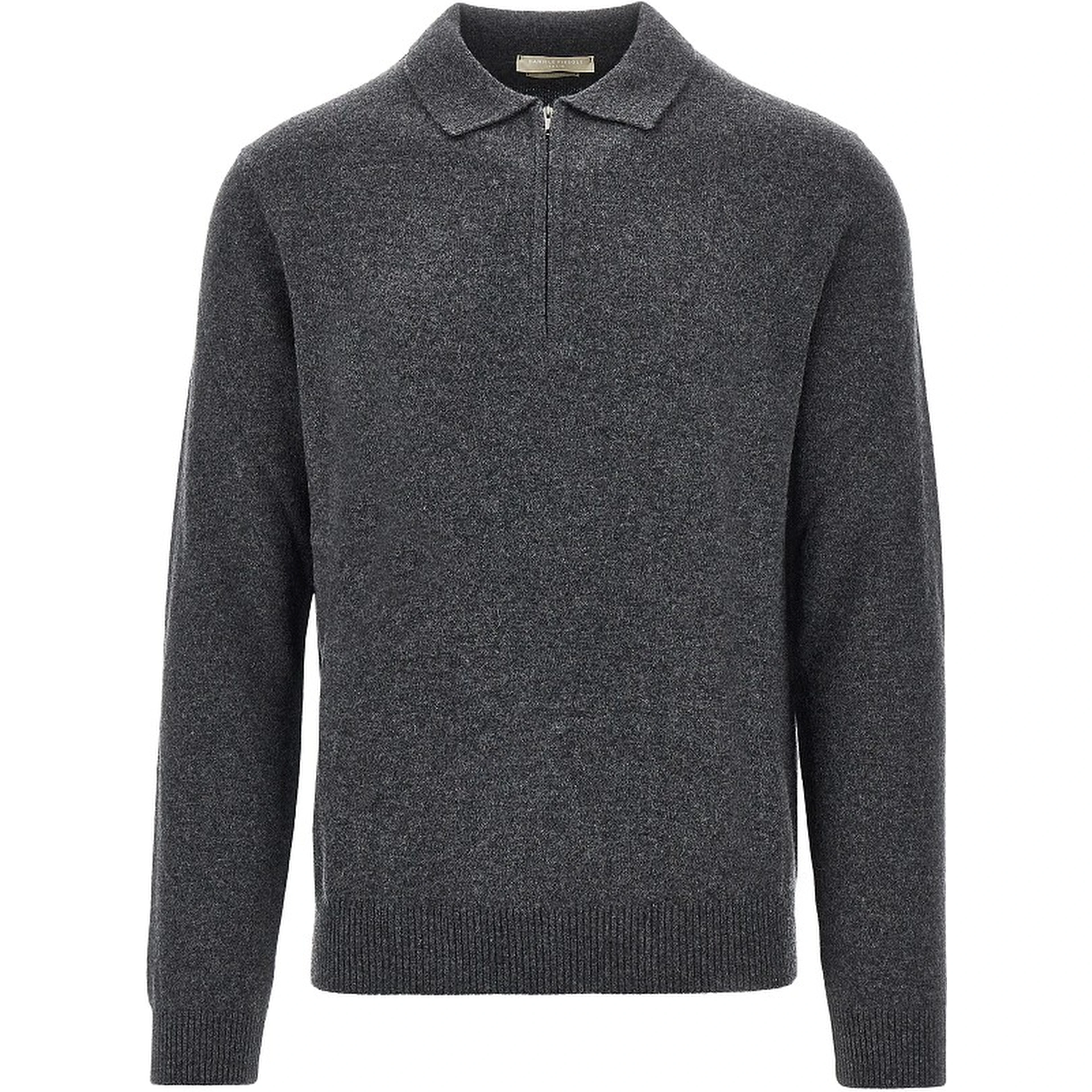 Upcycled cashmere polo sweater
