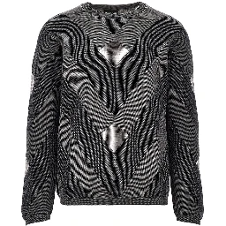 Cotton sweater with jacquard motif