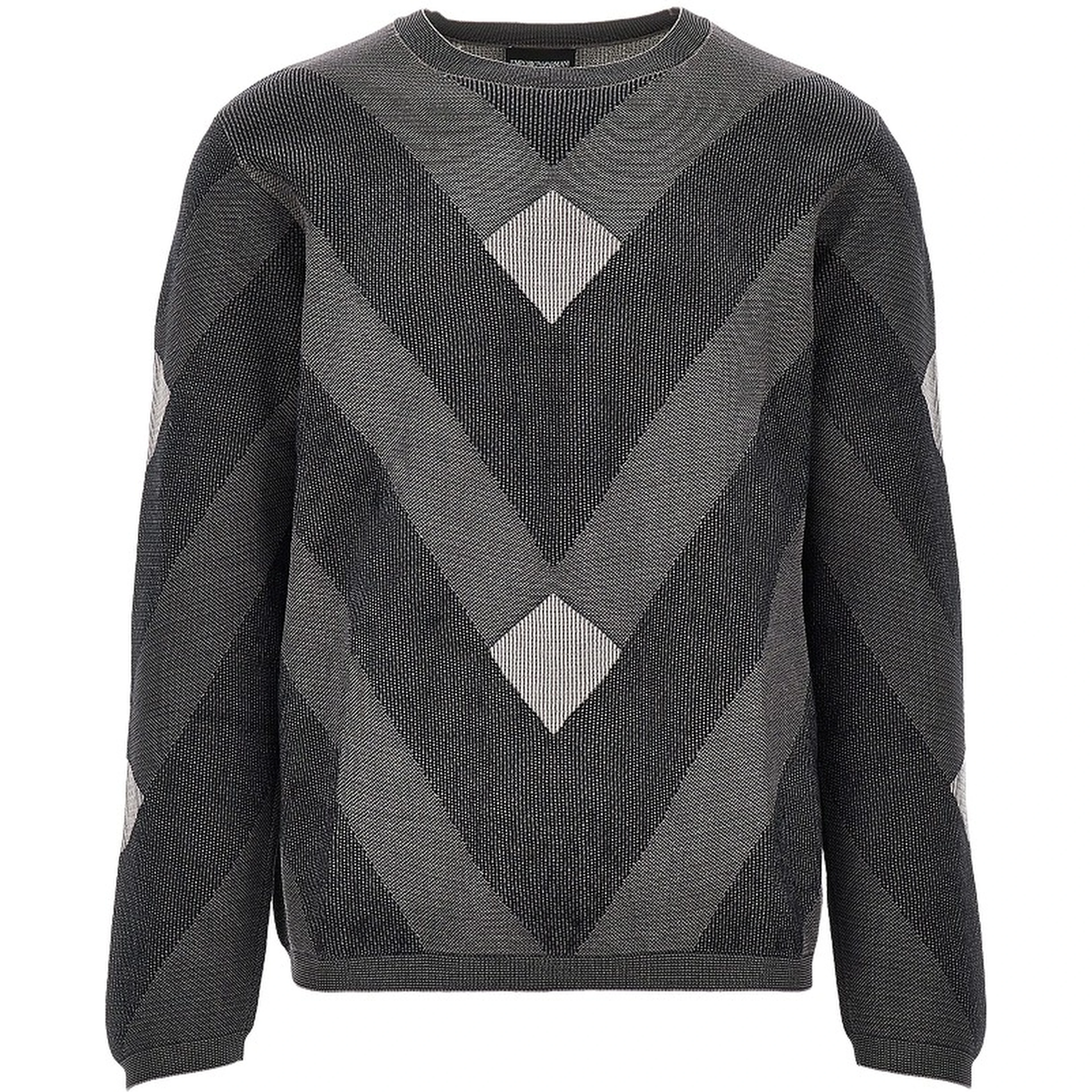 Cotton sweater with jacquard motif