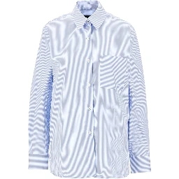 Striped poplin shirt