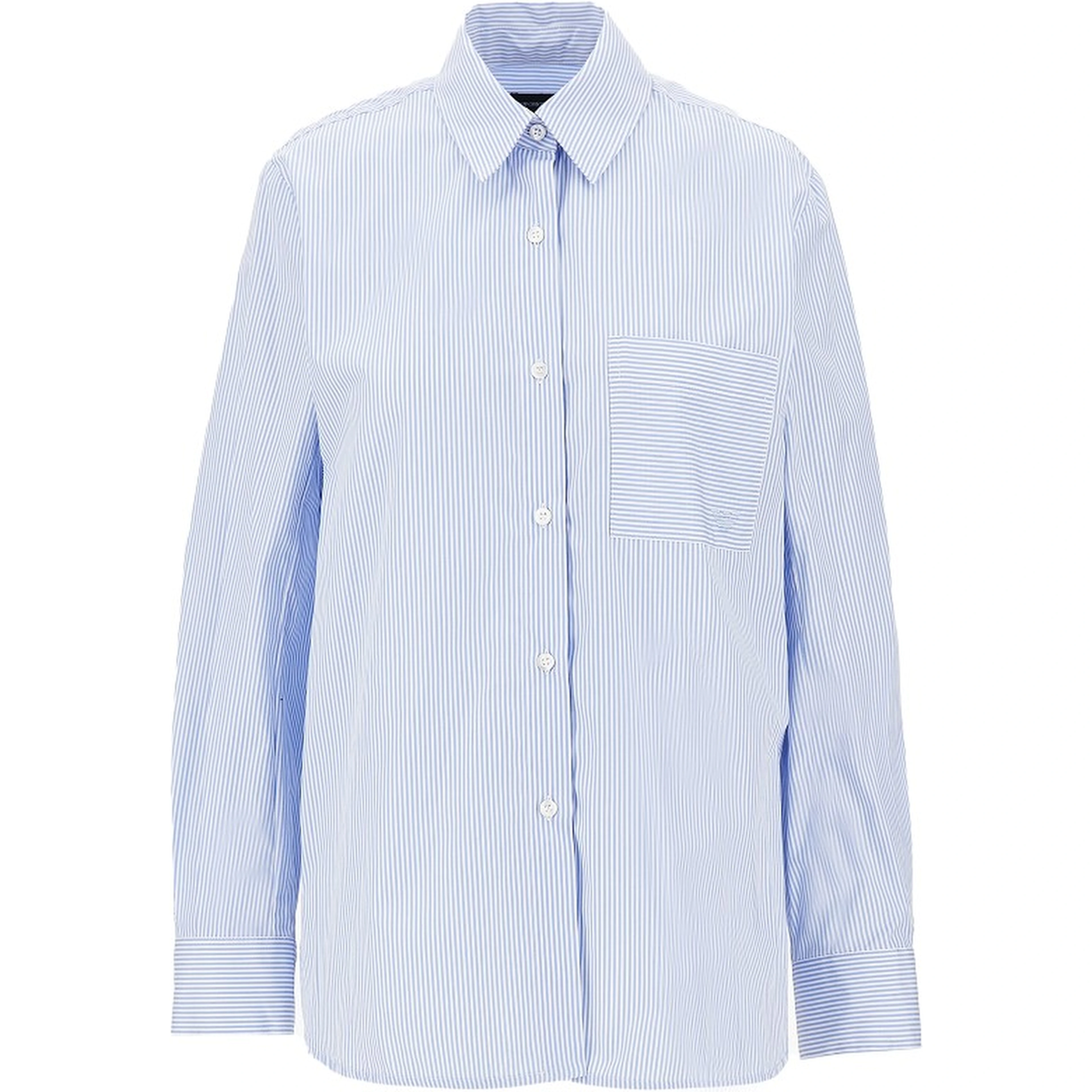 Striped poplin shirt