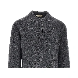 Upcycled cashmere polo sweater