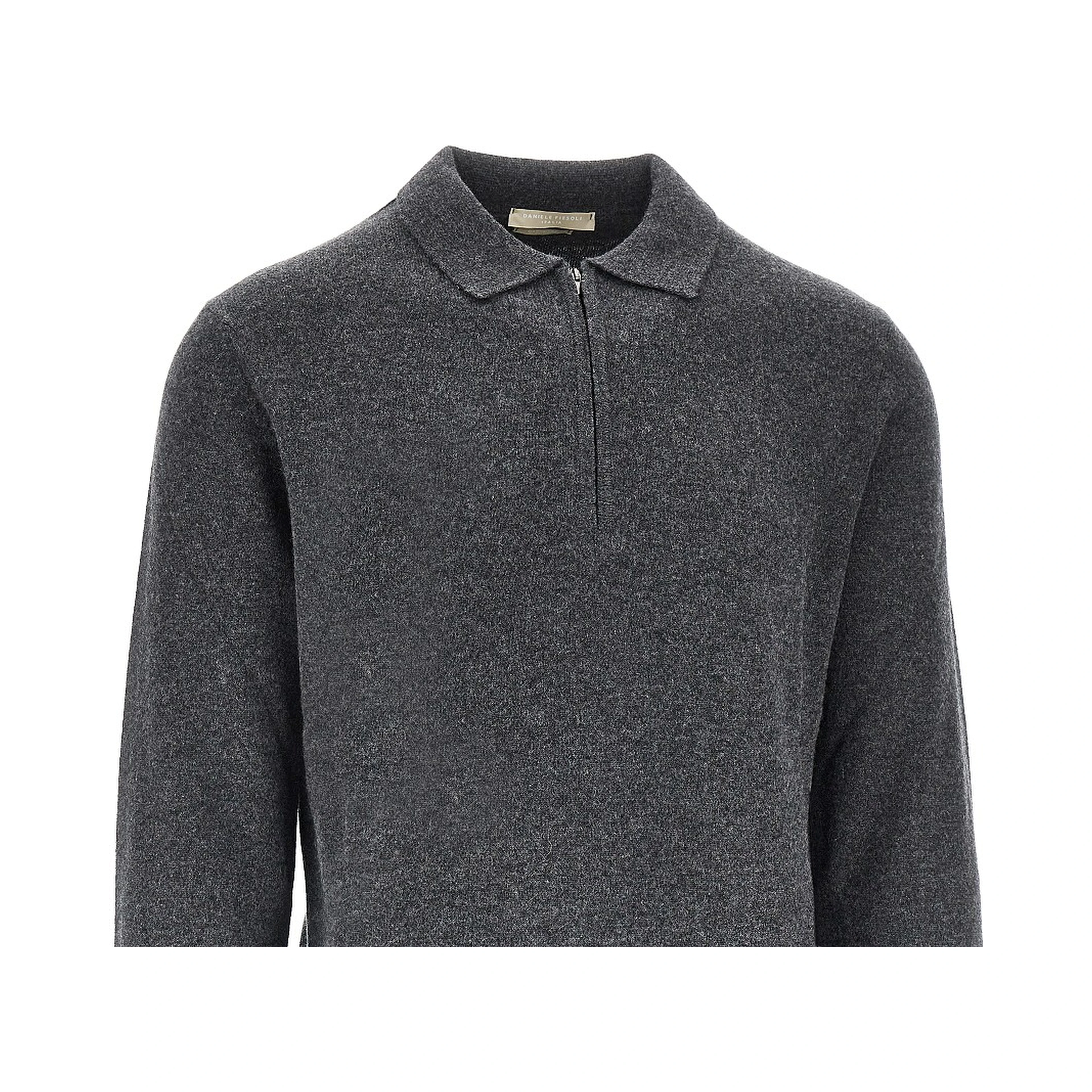Upcycled cashmere polo sweater