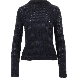 Striped jacquard jersey top