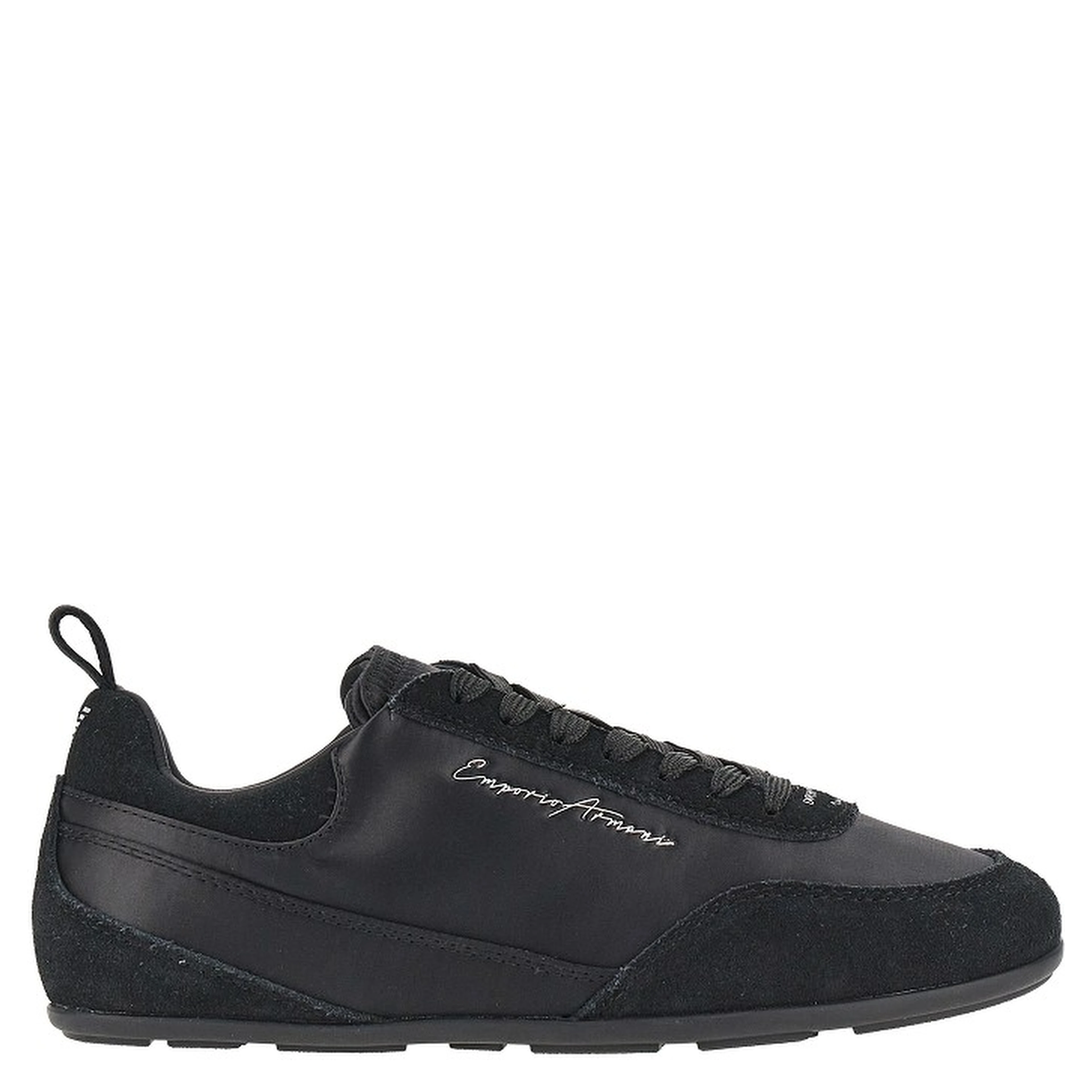 Satin and suede leather sneakers