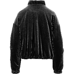 Chenille blouson jacket with gathered neck