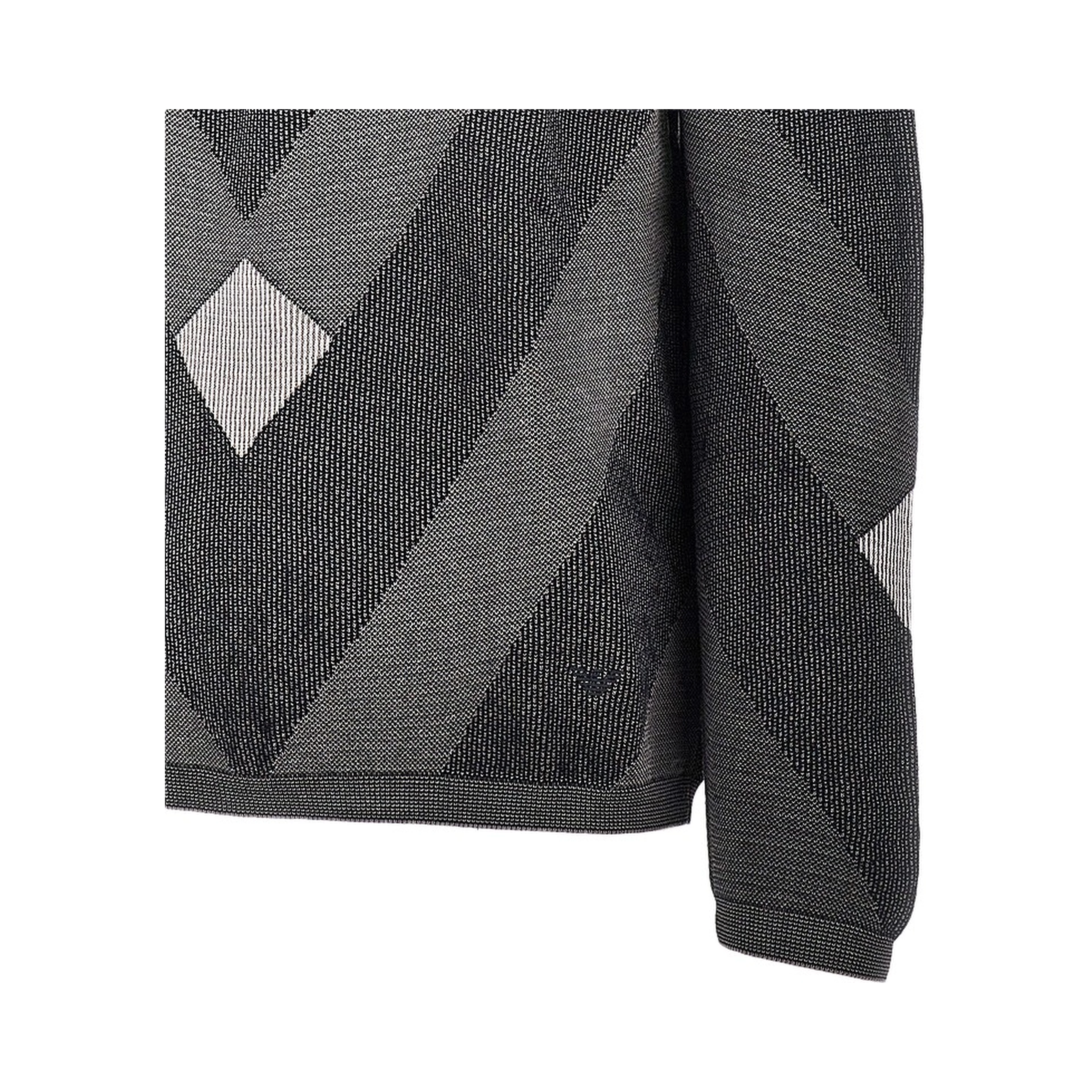 Cotton sweater with jacquard motif