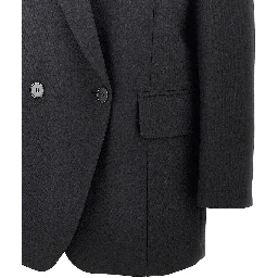 Wool-blend oversized double-breasted jacket