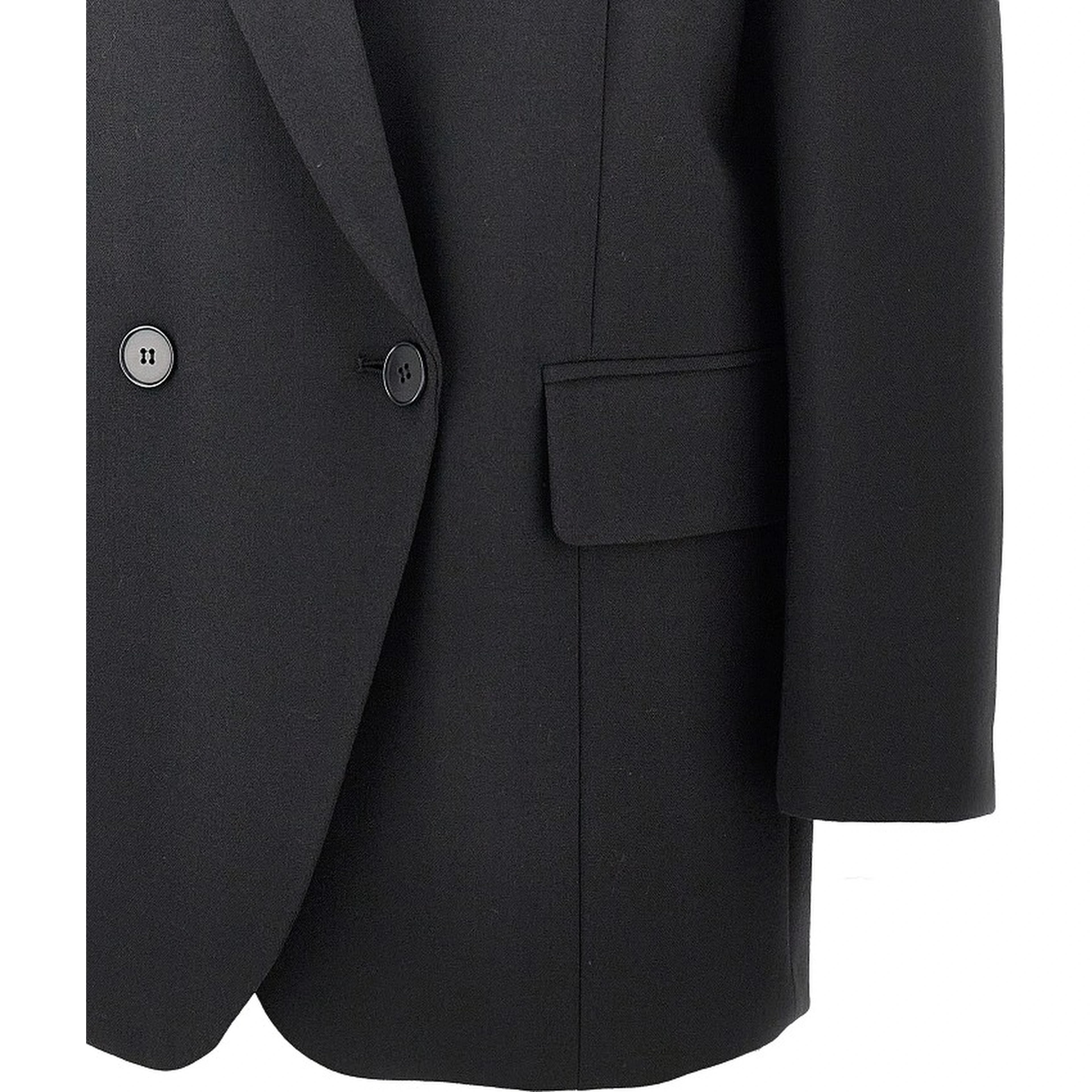 Wool-blend oversized double-breasted jacket