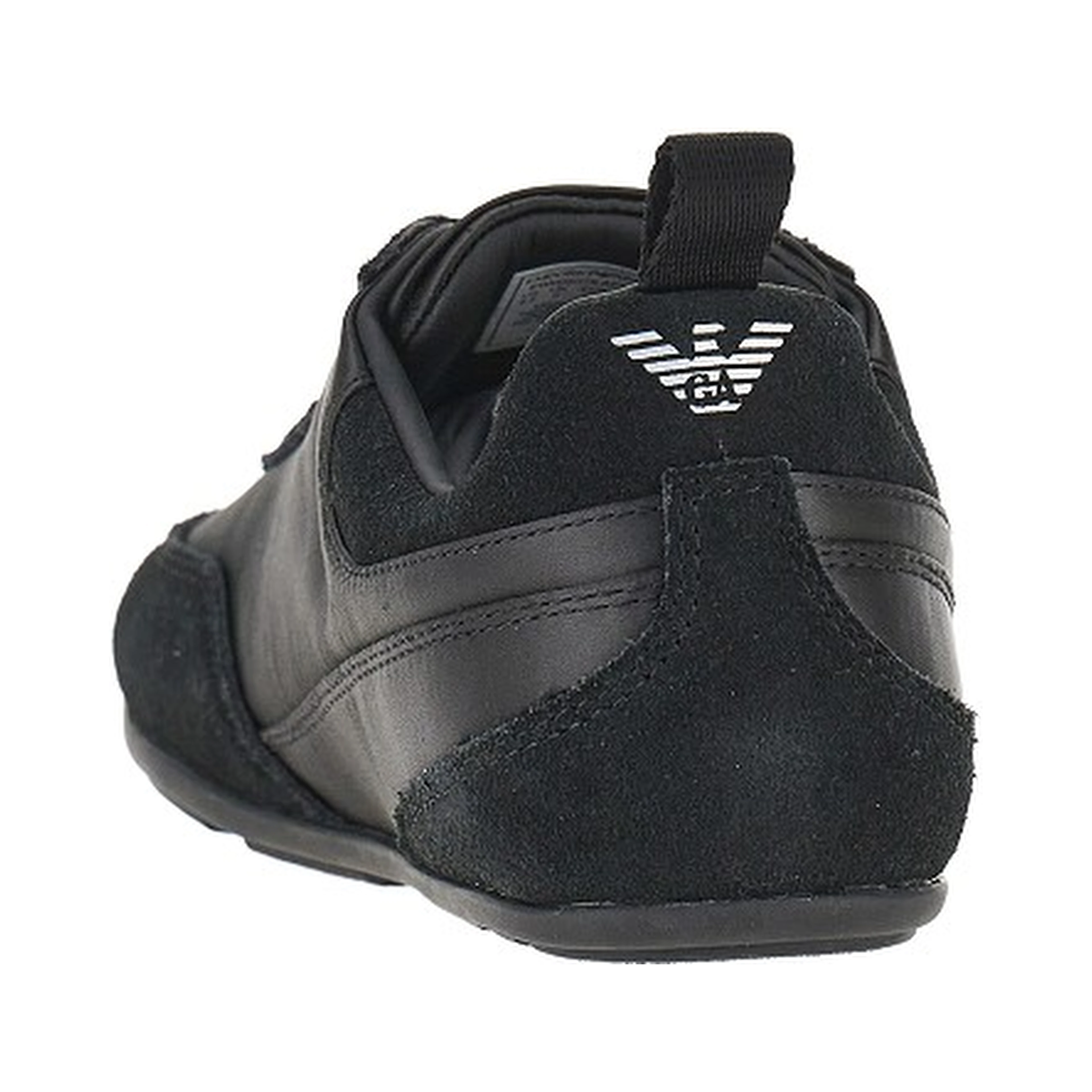 Satin and suede leather sneakers