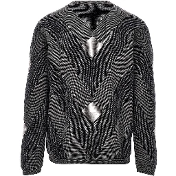 Cotton sweater with jacquard motif