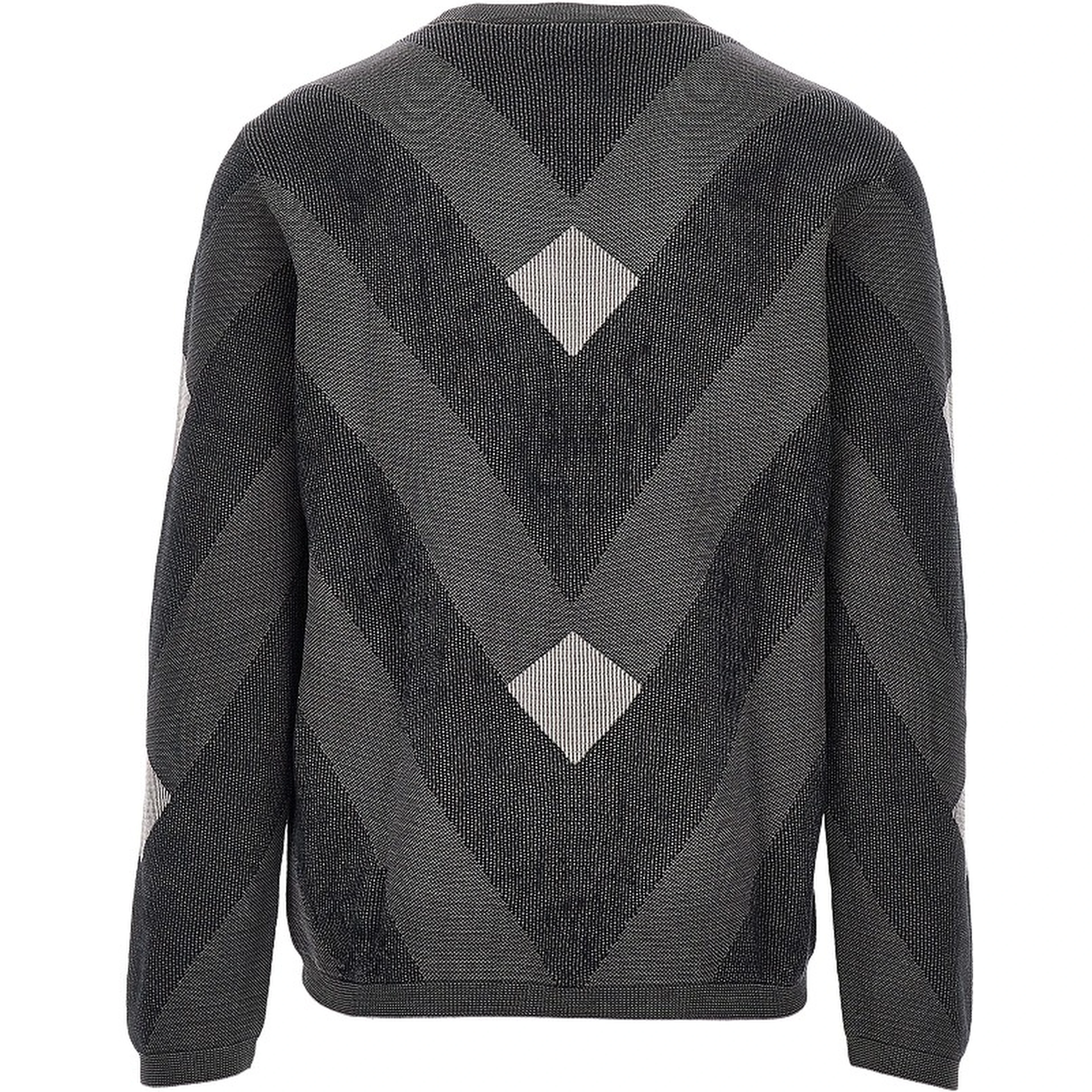Cotton sweater with jacquard motif
