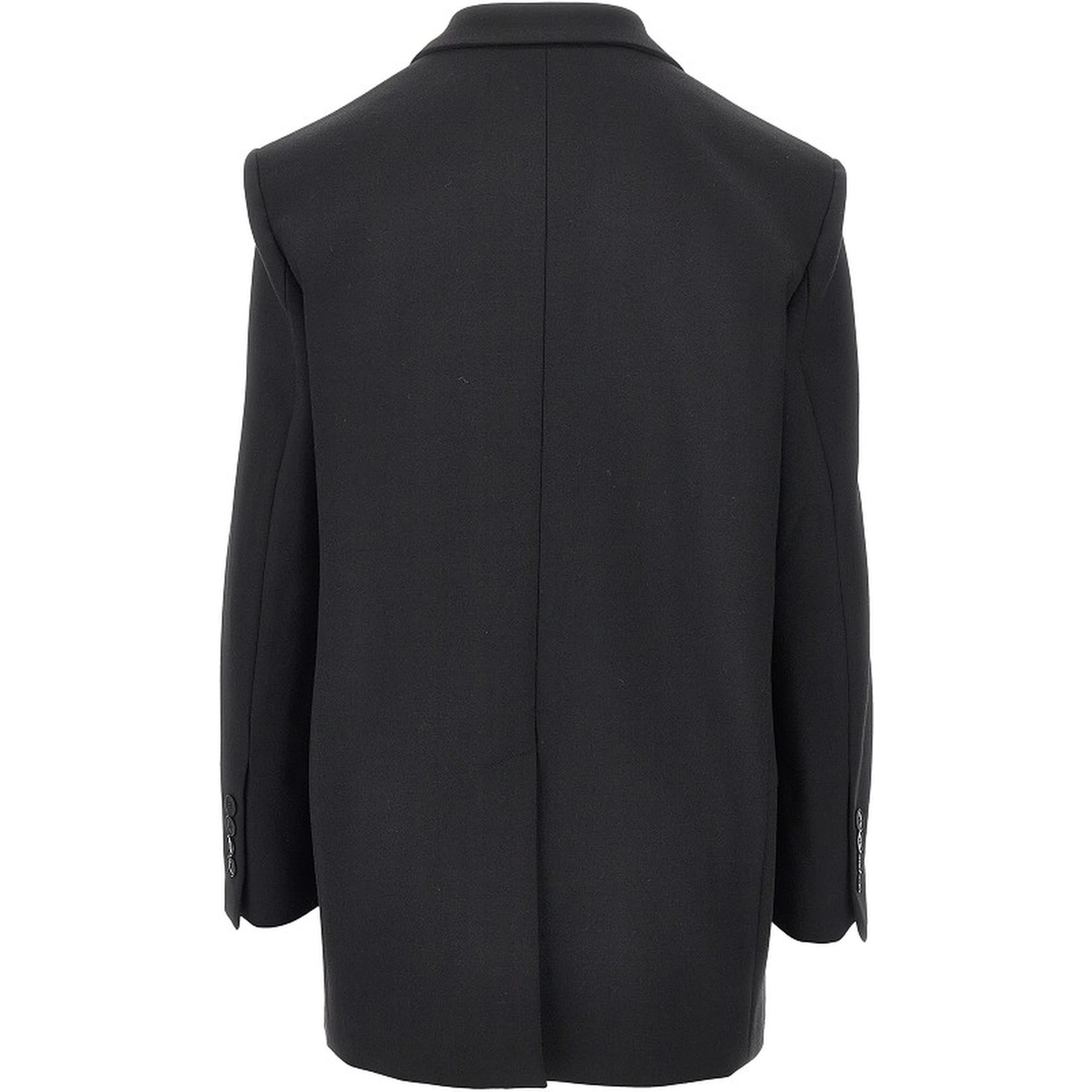 Wool-blend oversized double-breasted jacket