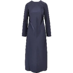 Satin-effect tecno twill midi dress