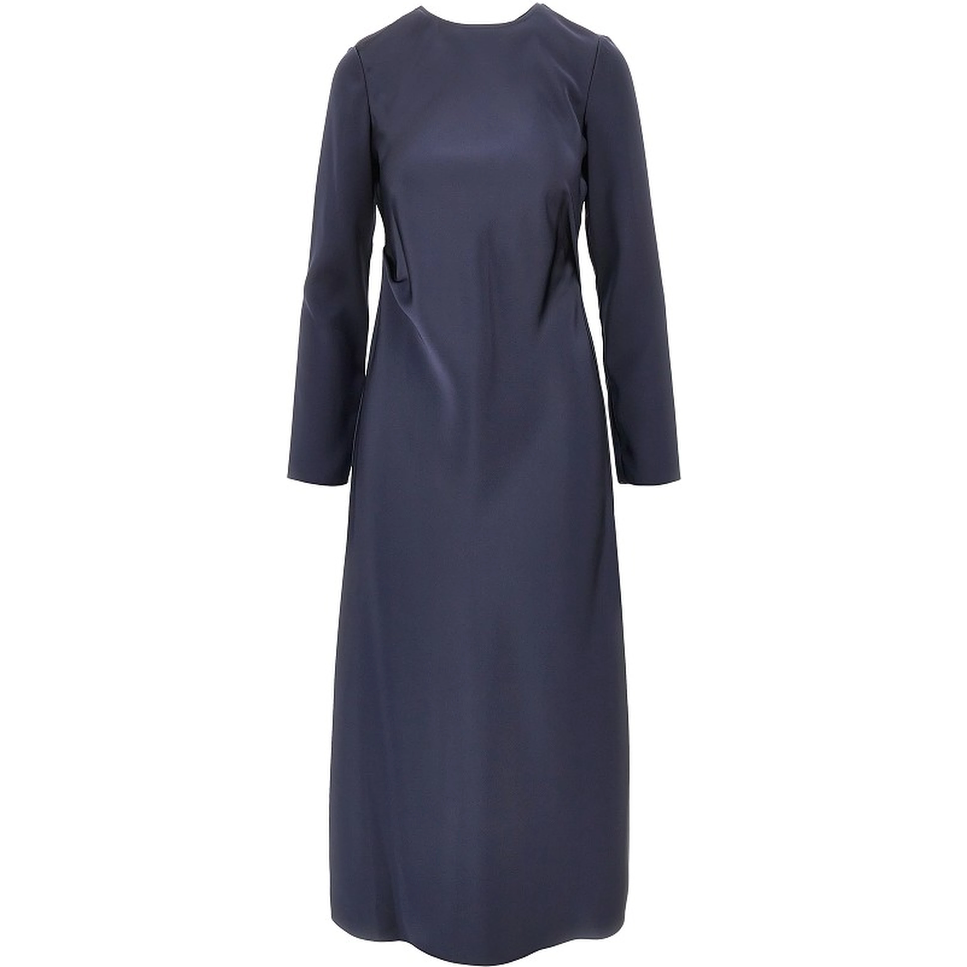 Satin-effect tecno twill midi dress