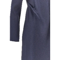 Satin-effect tecno twill midi dress