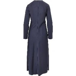 Satin-effect tecno twill midi dress
