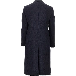 Wool tricotine single-breasted coat