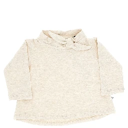 Neck bow cotton-blend top