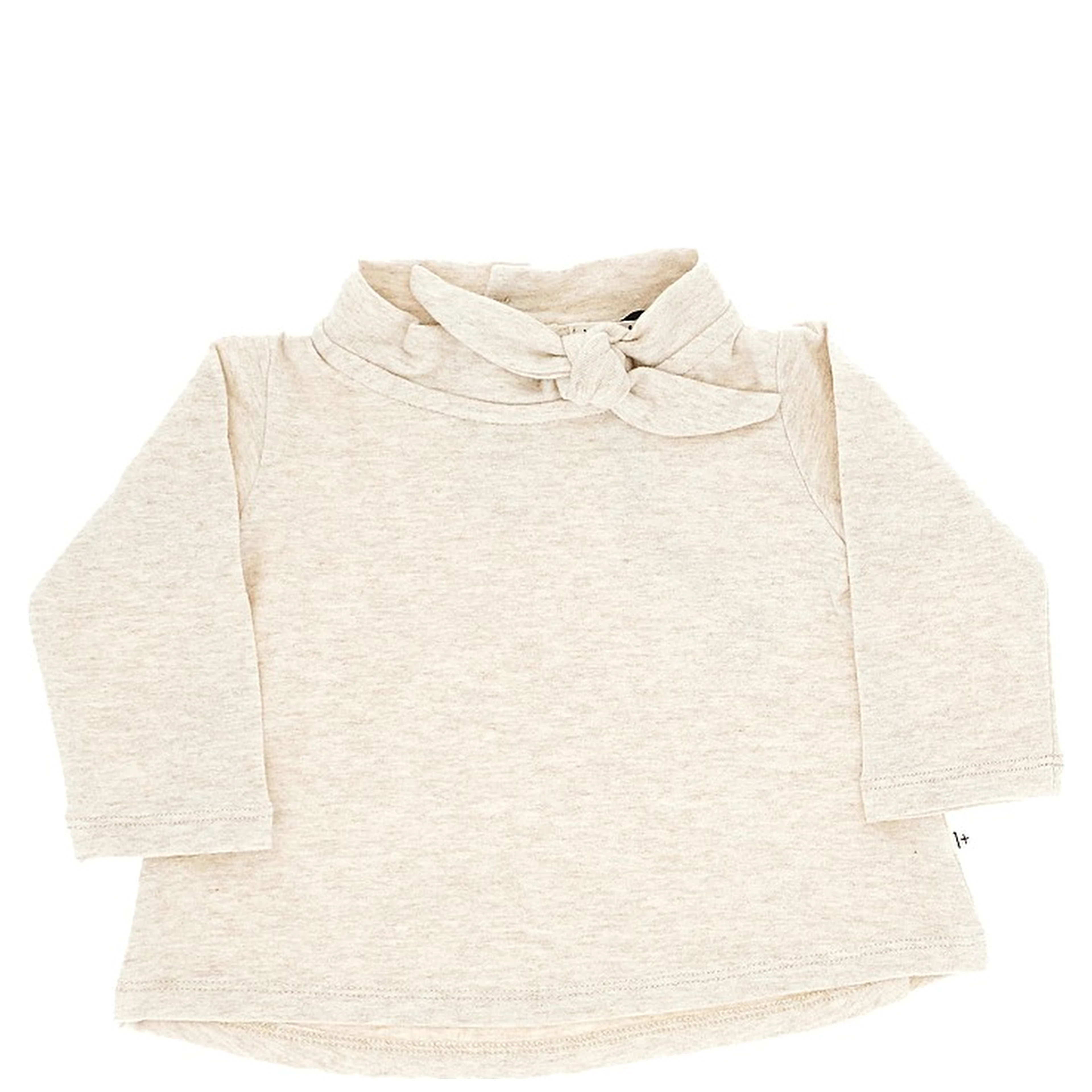 Neck bow cotton-blend top