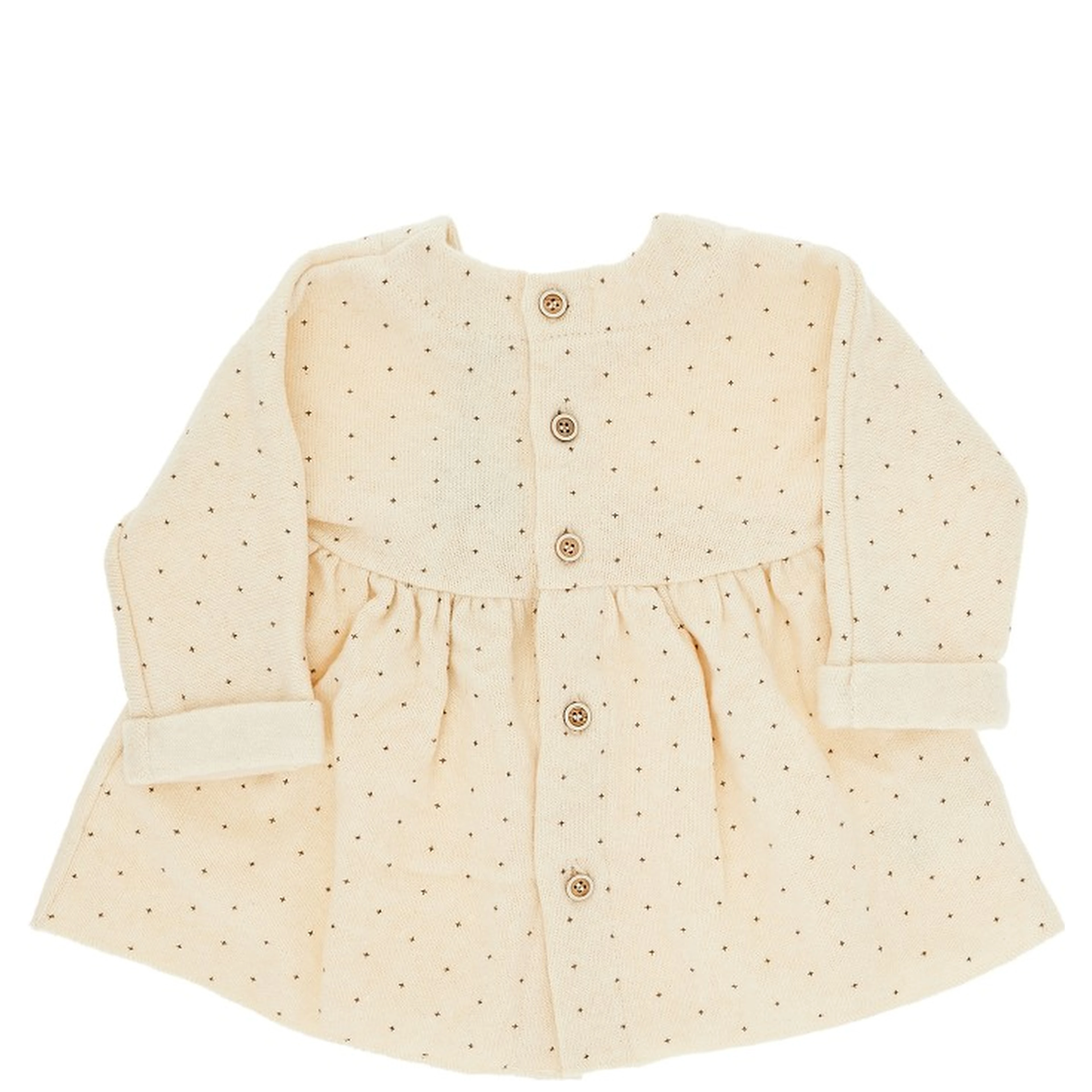 Knitted mini dress with printed little stars