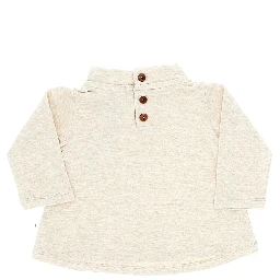 Neck bow cotton-blend top